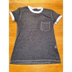 Forever 21 Gray Short Sleeve Pocket T-Shirt With Contrast Trim